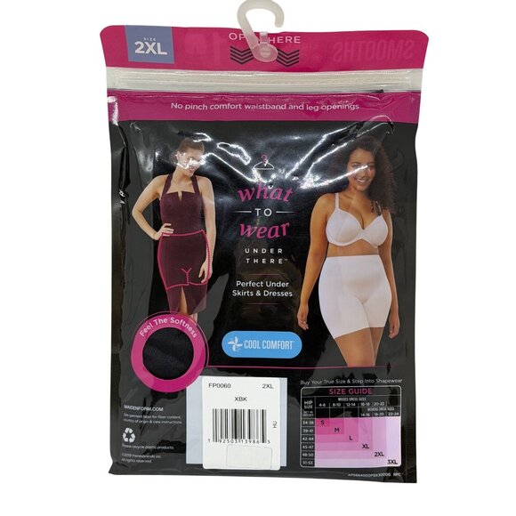 NWT Maidenform Flexees Thigh Slimmer FP0060 2XL Black Light Smoothing Control - Picture 3 of 3